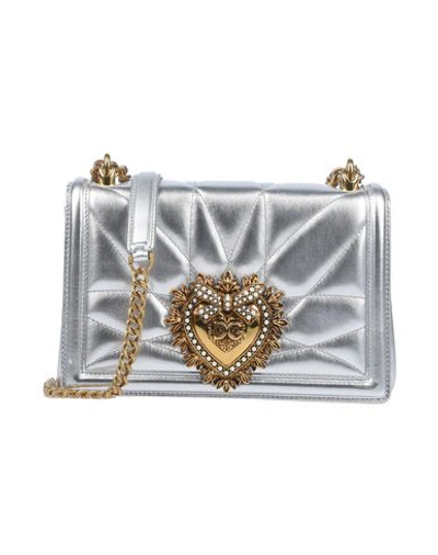 Shop Dolce & Gabbana Woman Cross-body Bag Silver Size - Lambskin, Calfskin