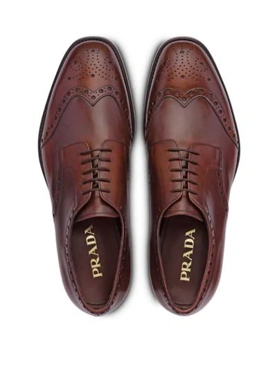 Shop Prada Classic Derby Shoes