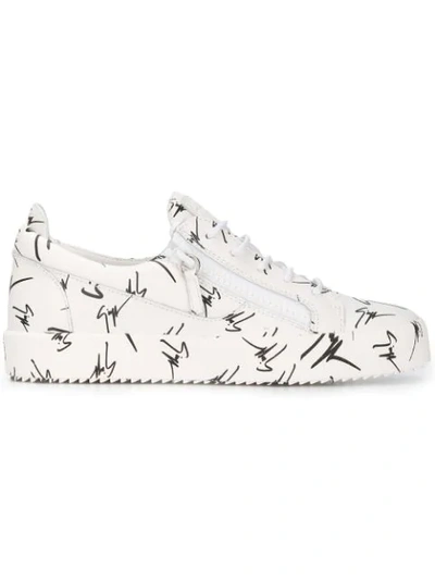 Shop Giuseppe Zanotti Design The Signature Low Top Sneakers - White