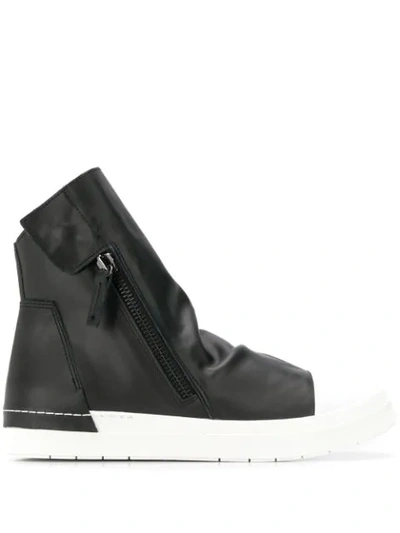 Shop Cinzia Araia Two Tone Hi-top Sneakers In Black