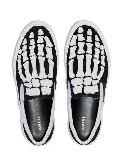 Shop Amiri Skel Toe Slip-on Sneakers In Black