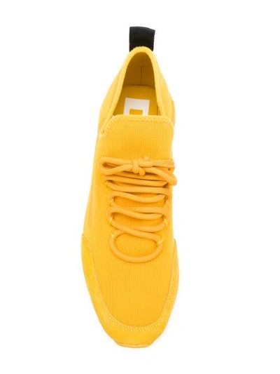 Shop Diesel Logo Low-top Sneakers - Yellow