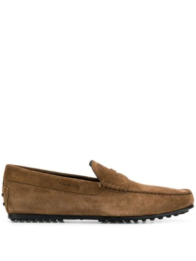 Shop Tod's Mocassino City Gommino In Brown