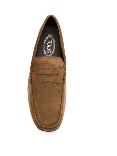 Shop Tod's Mocassino City Gommino In Brown