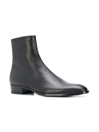 Shop Saint Laurent Side Zip Ankle Boots In Black