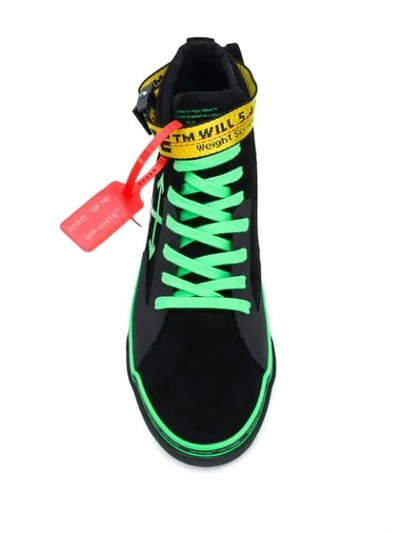 OFF-WHITE HI-TOP LOGO SNEAKERS - 黑色