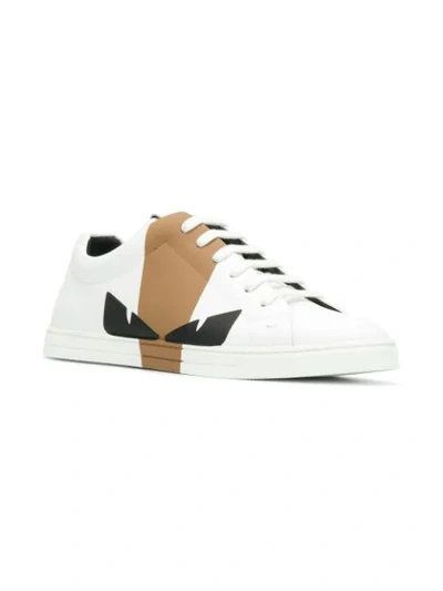 Shop Fendi Bag Bugs Colour Block Sneakers In White