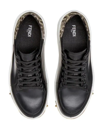 Shop Fendi Ff Detail Low-top Sneakers In Black