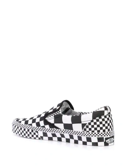 Shop Vans Classic Slip-on Check Sneakers In White ,black