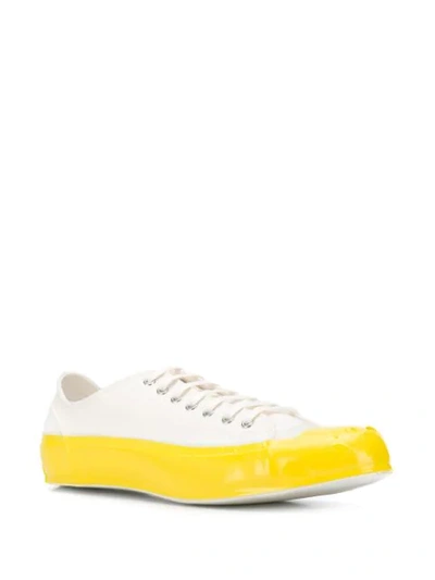 Shop Comme Des Garçons Shirt Two Tone Low Top Sneakers In White
