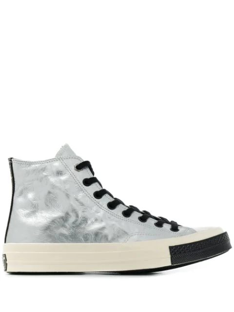 silver leather converse