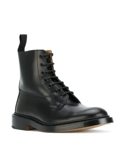Tricker's Lace-up Leather Boots In Black