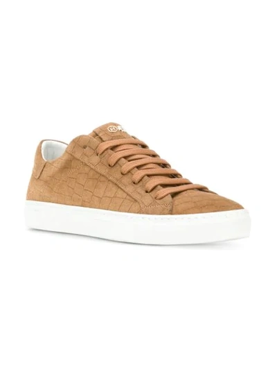 Shop Hide & Jack Crocodile Embossed Essence Sneakers In Neutrals