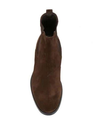 Shop Ermenegildo Zegna Suede Chelsea Boots In Brown