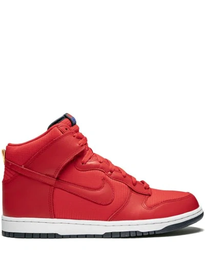 Shop Nike Dunk High Sneakers In Red