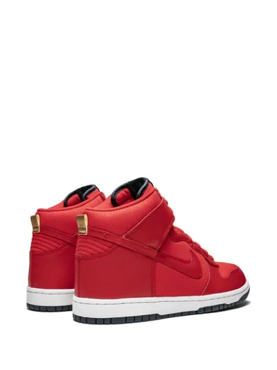 Shop Nike Dunk High Sneakers In Red