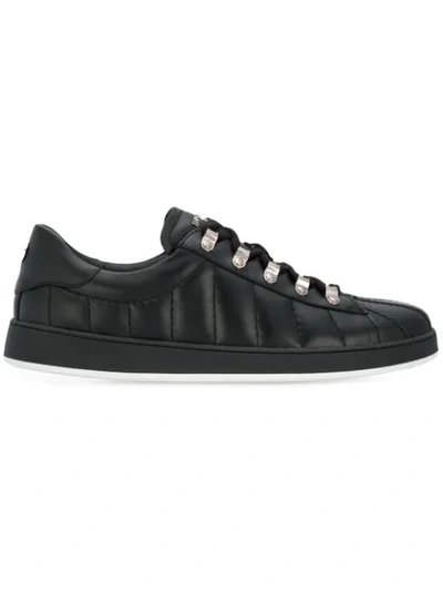 Shop Balmain Quilted Lace In Black