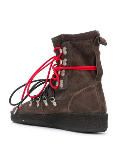 contrast lace hiking-style boot