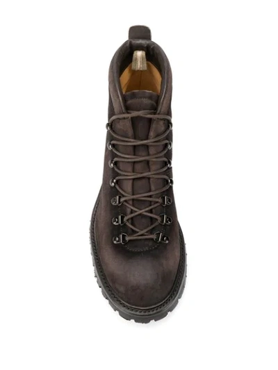 Shop Officine Creative Lace Tactical Boots In Brown
