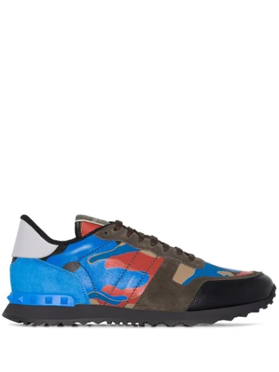 Shop Valentino Garavani Rock Runner Sneakers In Blue