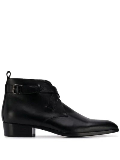 Shop Saint Laurent Wyatt Boots In Black