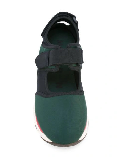 Shop Marni Neoprene Colour Block Sneakers In Green