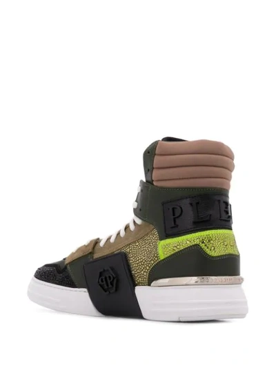 Shop Philipp Plein Crystal Hi-top Sneakers In Green