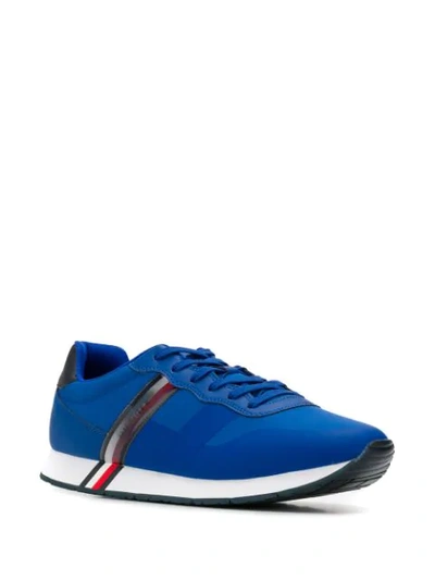 Shop Tommy Hilfiger Rubber Stripe Sneakers In Blue