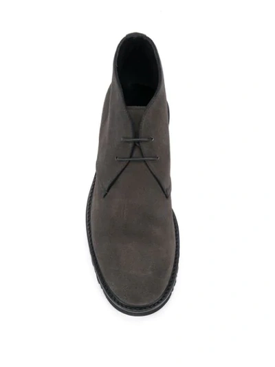 Shop Giorgio Armani Suede Chukka Boots In Brown