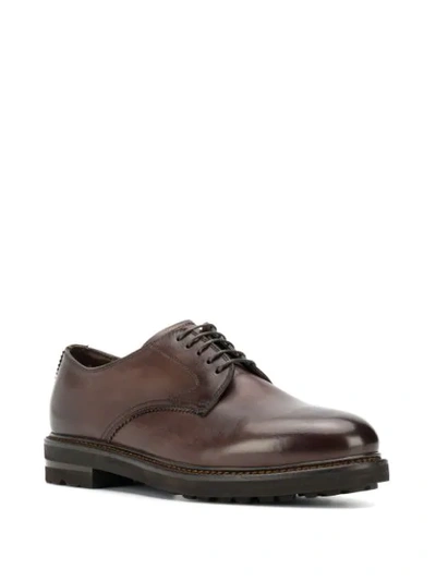 Shop Henderson Baracco Lace-up Shoes With Faux Fur Lining In Brown