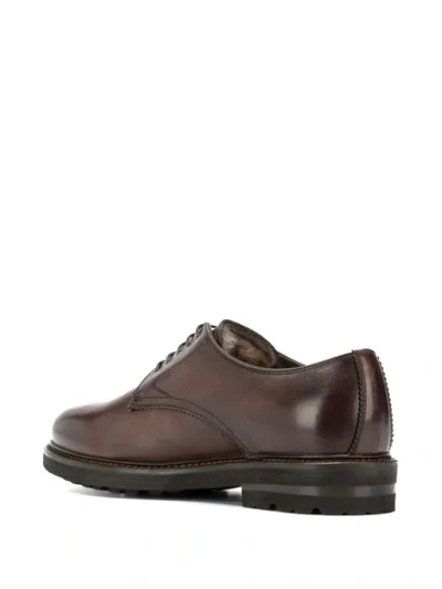 HENDERSON BARACCO LACE-UP SHOES WITH FAUX FUR LINING - 棕色