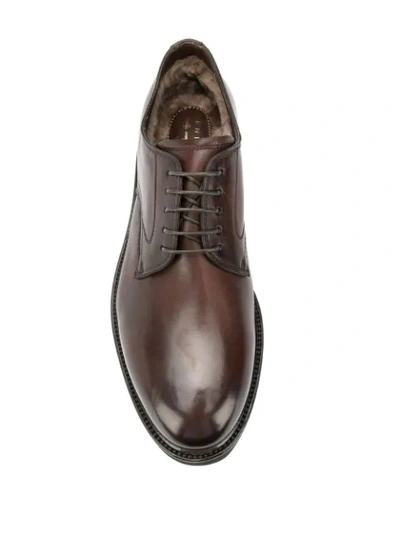 Shop Henderson Baracco Lace-up Shoes With Faux Fur Lining In Brown