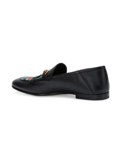 Shop Gucci Panther Face Loafers In Black