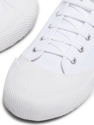 Shop Thom Browne Vulcanised 4-bar High-top Sneakers In White