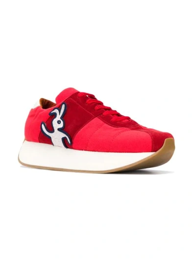 Shop Marni Wedge Rabbit Sneakers In Red