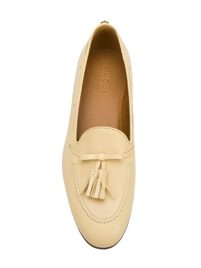 Shop Gucci Tassel Detail Loafers In Neutrals