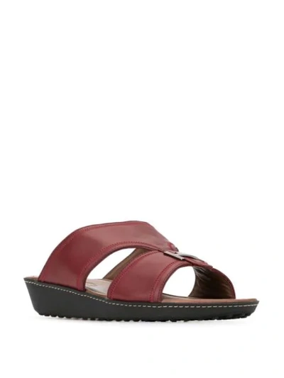 Shop Tod's Logo Open-toe Sandals In Red