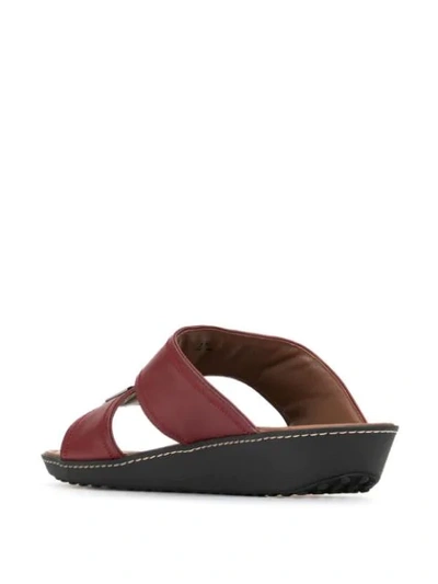 Shop Tod's Logo Open-toe Sandals In Red