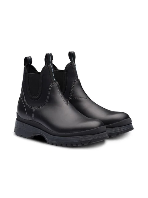 prada leather and neoprene ankle boots