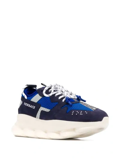 Shop Versace Chain Reaction Sneakers In Blue