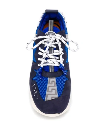 Shop Versace Chain Reaction Sneakers In Blue