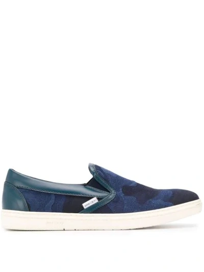 Shop Jimmy Choo Grove Slip-on Sneakers In Blue