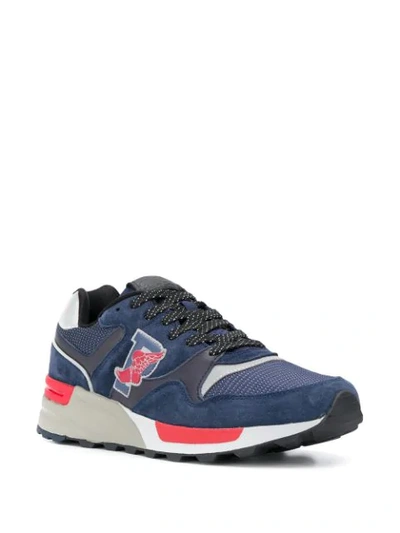Shop Polo Ralph Lauren Panelled Lace-up Sneakers In Blue