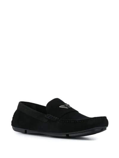 Shop Emporio Armani Driving Loafers In Black