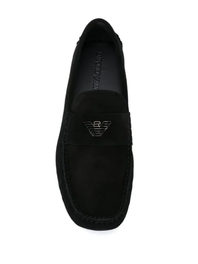 Shop Emporio Armani Driving Loafers In Black