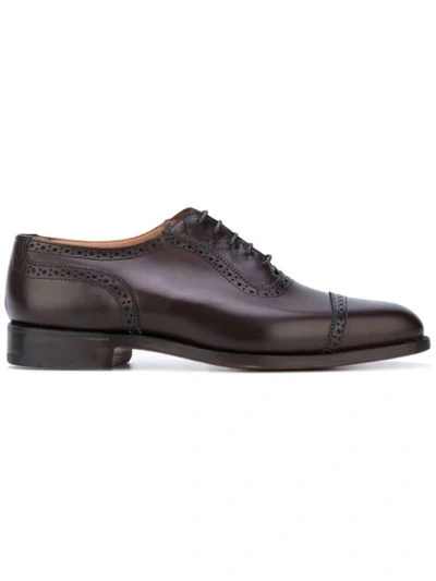 Shop Tricker's Classic Oxford Shoes In Brown