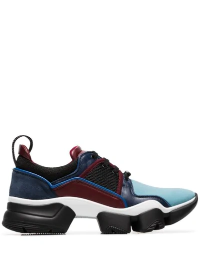 Shop Givenchy Multicoloured Jaw Leather And Suede Low Top Sneakers In Blue