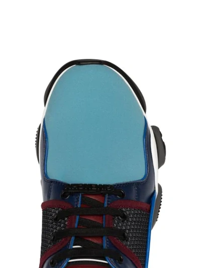 Shop Givenchy Multicoloured Jaw Leather And Suede Low Top Sneakers In Blue