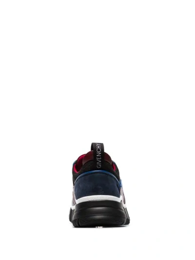 Shop Givenchy Multicoloured Jaw Leather And Suede Low Top Sneakers In Blue