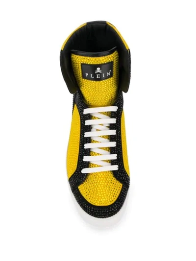 Shop Philipp Plein Money Beast Sneakers In Yellow